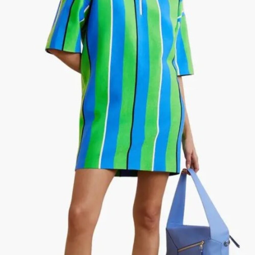$485 NWT Zankov Gio Striped Mini Shirt Dress Size 8 (Medium) O.O.P. !
